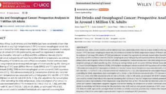 Very hot drinks may damage the food pipe and increase cancer risk