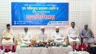 সিলেটে সাংবাদিকদের সাথে মতবিনিময় বিরোধীদলীয় নেতার : ইসির মেরুদণ্ড দুর্বল, তাই স্থানীয় সরকার নির্বাচন পিছিয়ে দিয়েছে